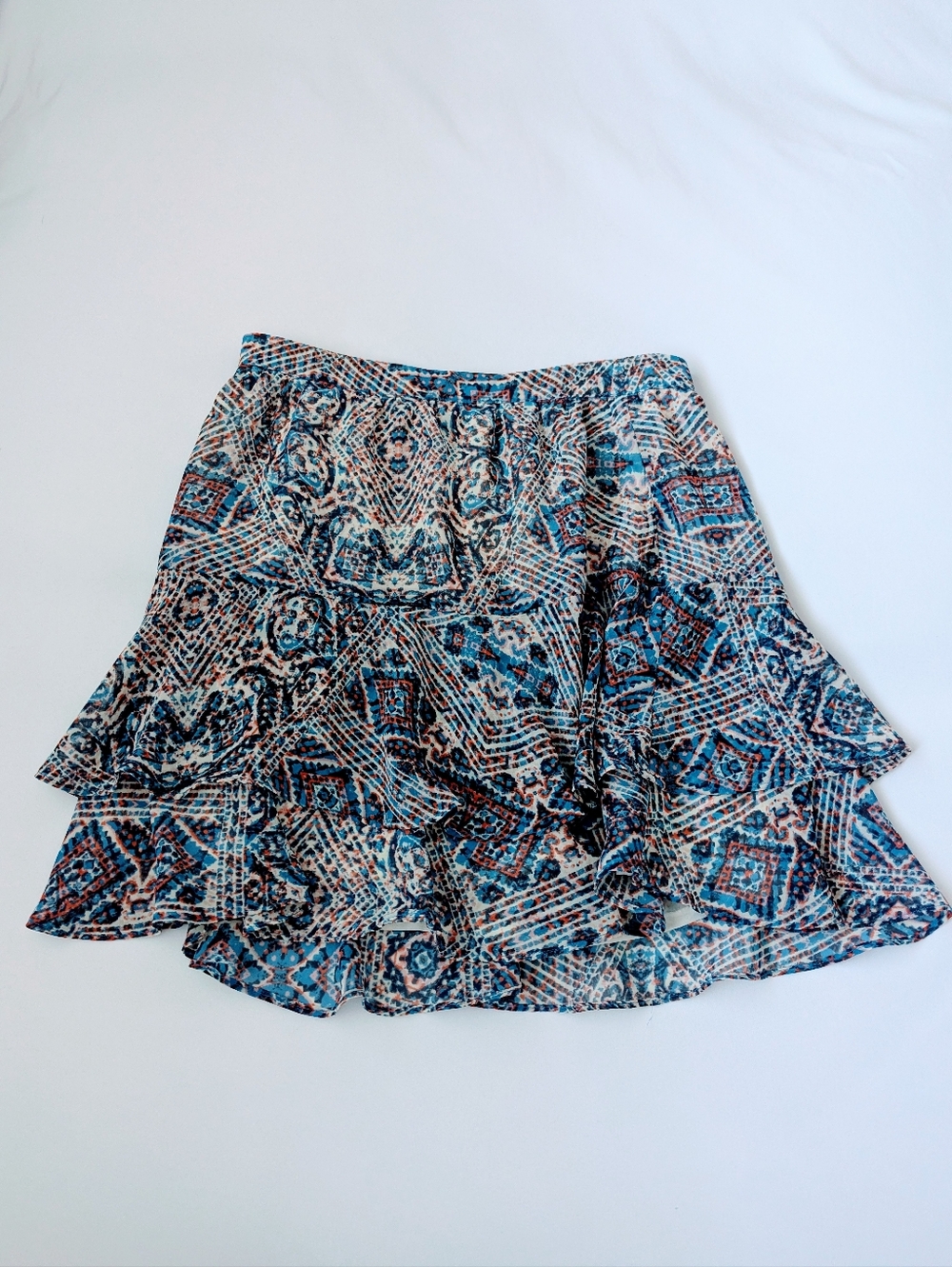 $2 If Bundled - Abstract Ruffled Skirt